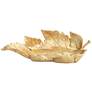 Kenny 16 3/4" Wide Shiny Gold Decorative Leaf Tray