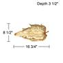 Kenny 16 3/4" Wide Shiny Gold Decorative Leaf Tray