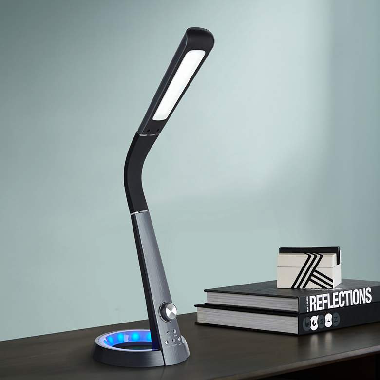 Image 1 Keno Black LED Desk Lamp with Color-Changing Nightlight