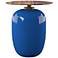 Kenova 17 3/4" Wide Blue Ceramic Round Outdoor Accent Table