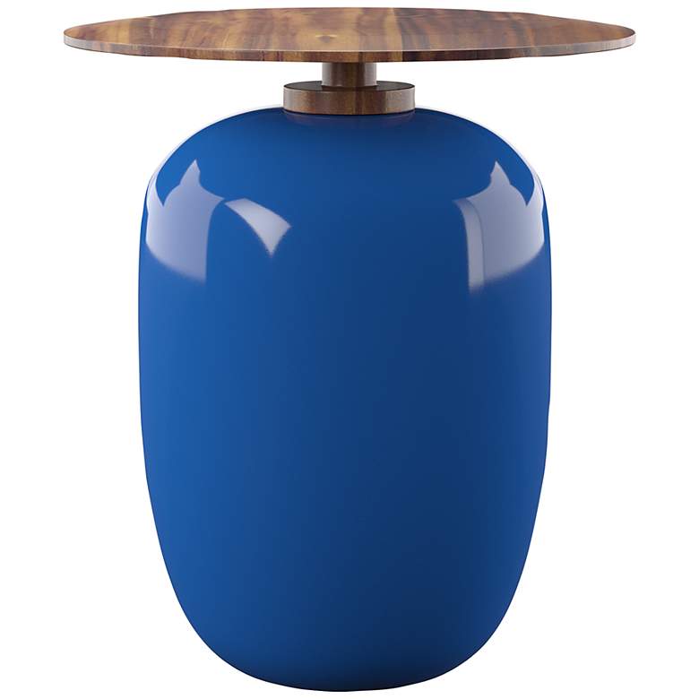 Image 2 Kenova 17 3/4" Wide Blue Ceramic Round Outdoor Accent Table