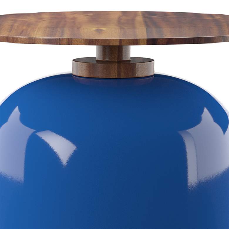 Image 3 Kenova 17 3/4" Wide Blue Ceramic Round Outdoor Accent Table more views