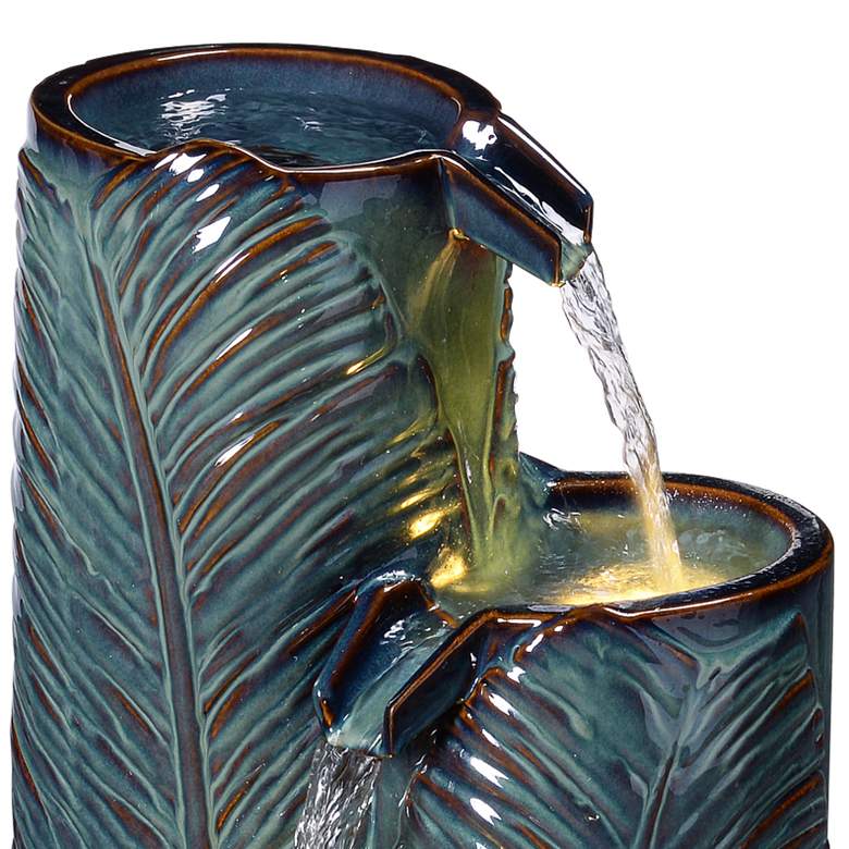 Kenroy Home 25 1/4&quot; High Palm 3-Tiered LED Floor Fountain more views
