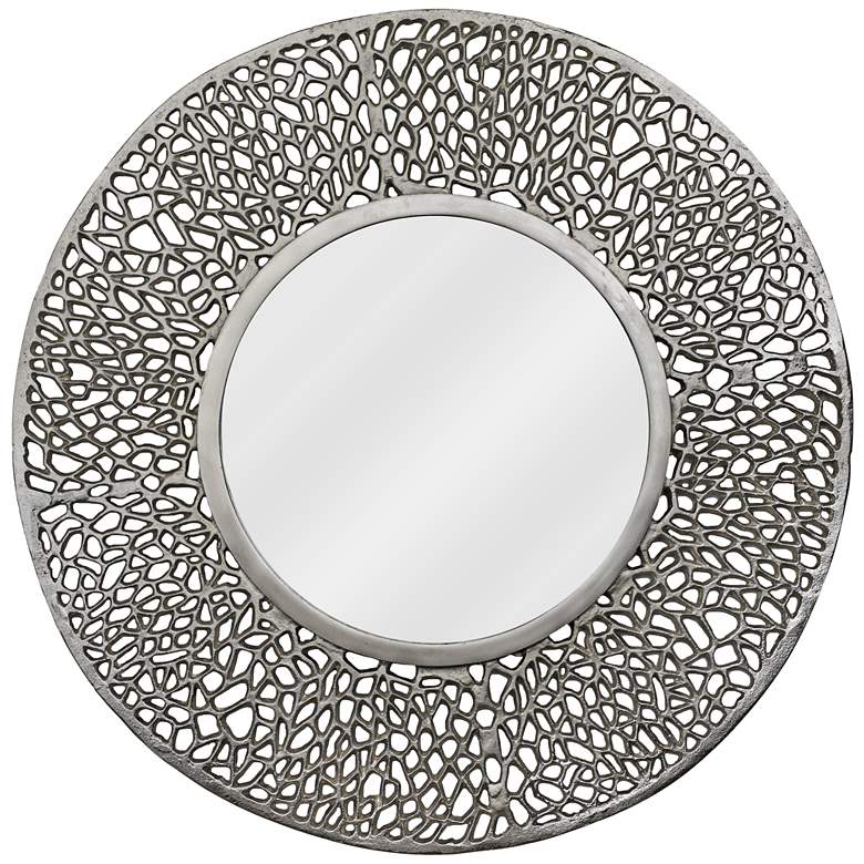 Image 1 Kenroy Home Adella Silver 32 inch Round Wall Mirror