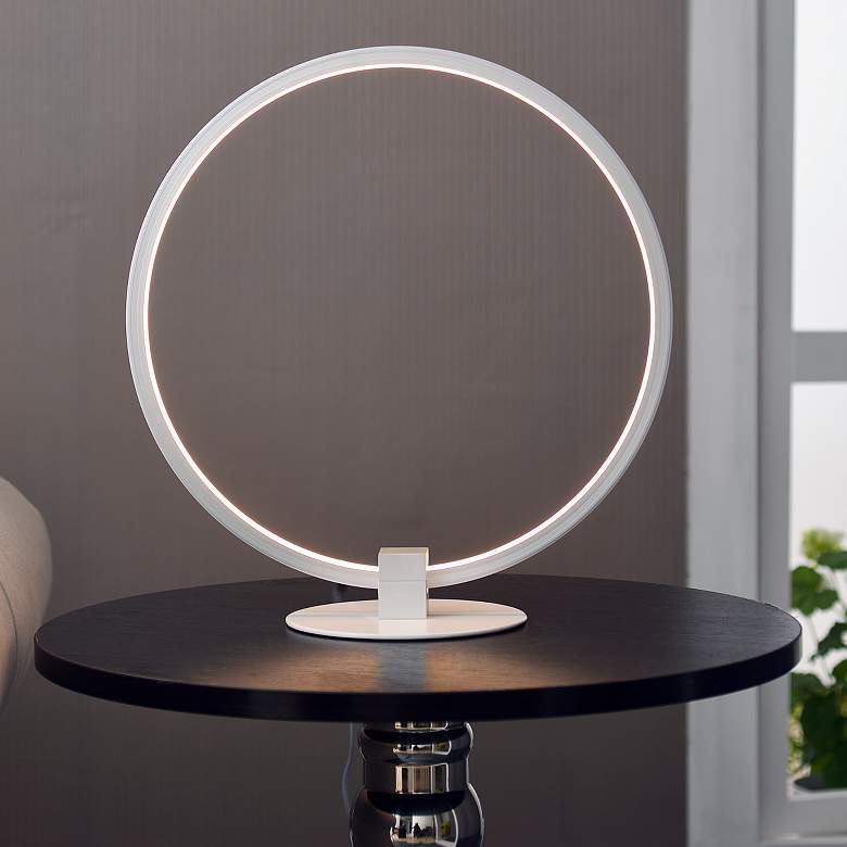 Image 1 Kenroy Home Aurora 15 inchH Painted White LED Accent Table Lamp