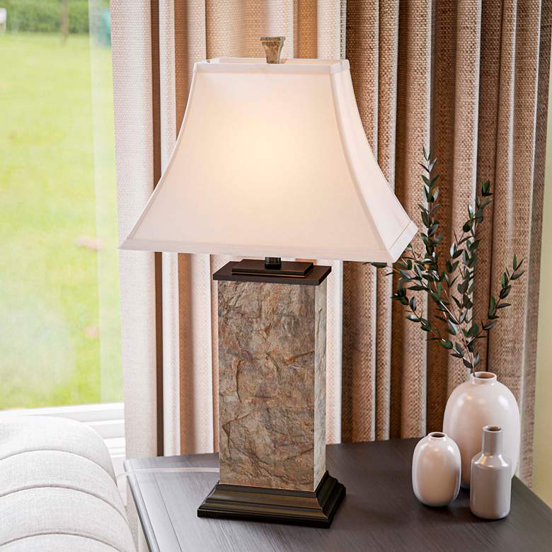 Image 7 Kenroy Home Bennington 29" Natural Slate Table Lamp more views