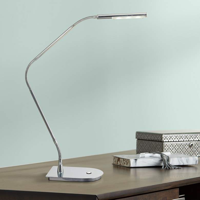 Image 1 Kenroy Home Bently Chrome LED Desk Lamp