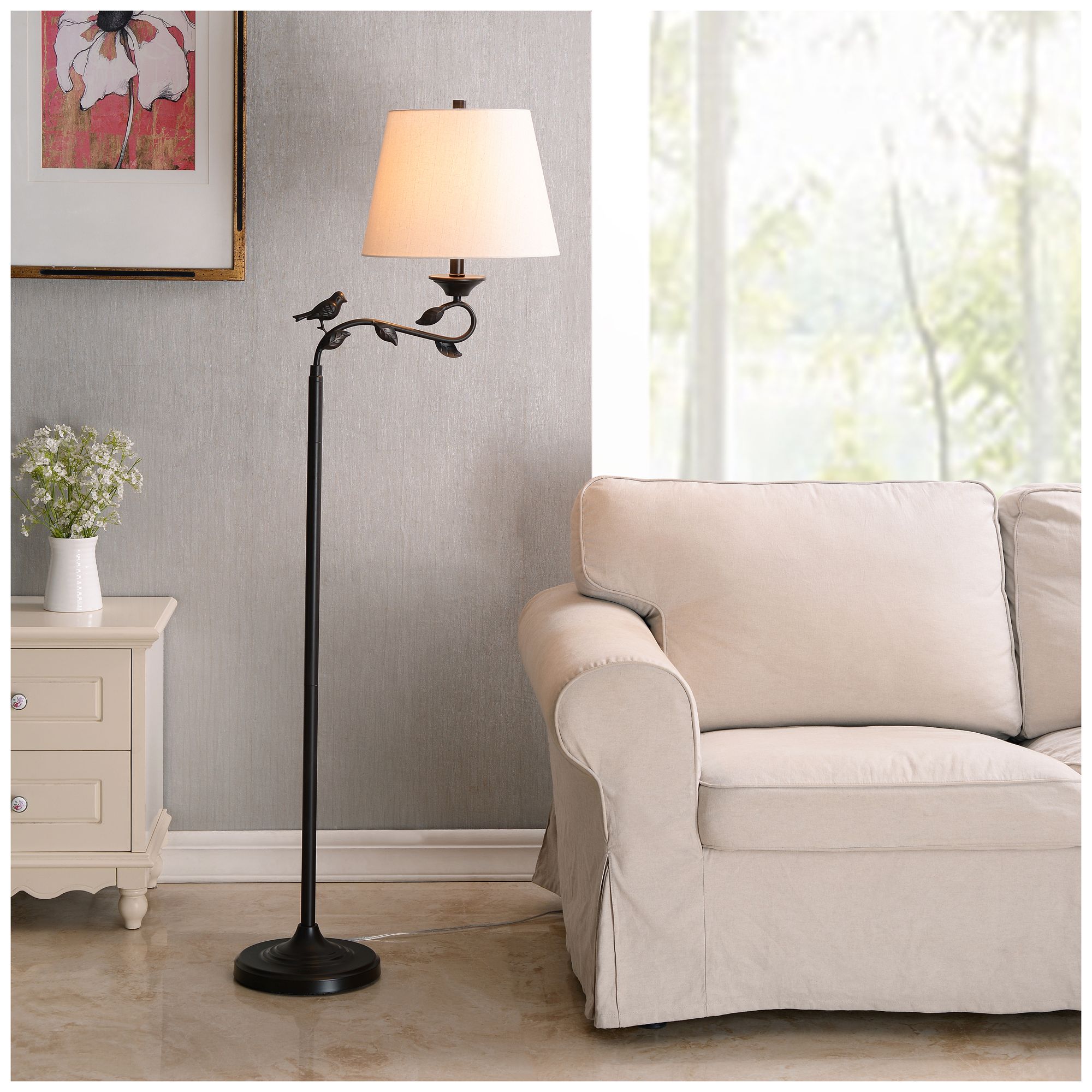 Kenroy Home Birdsong 60" High Oil-Rubbed Bronze Bird Floor Lamp