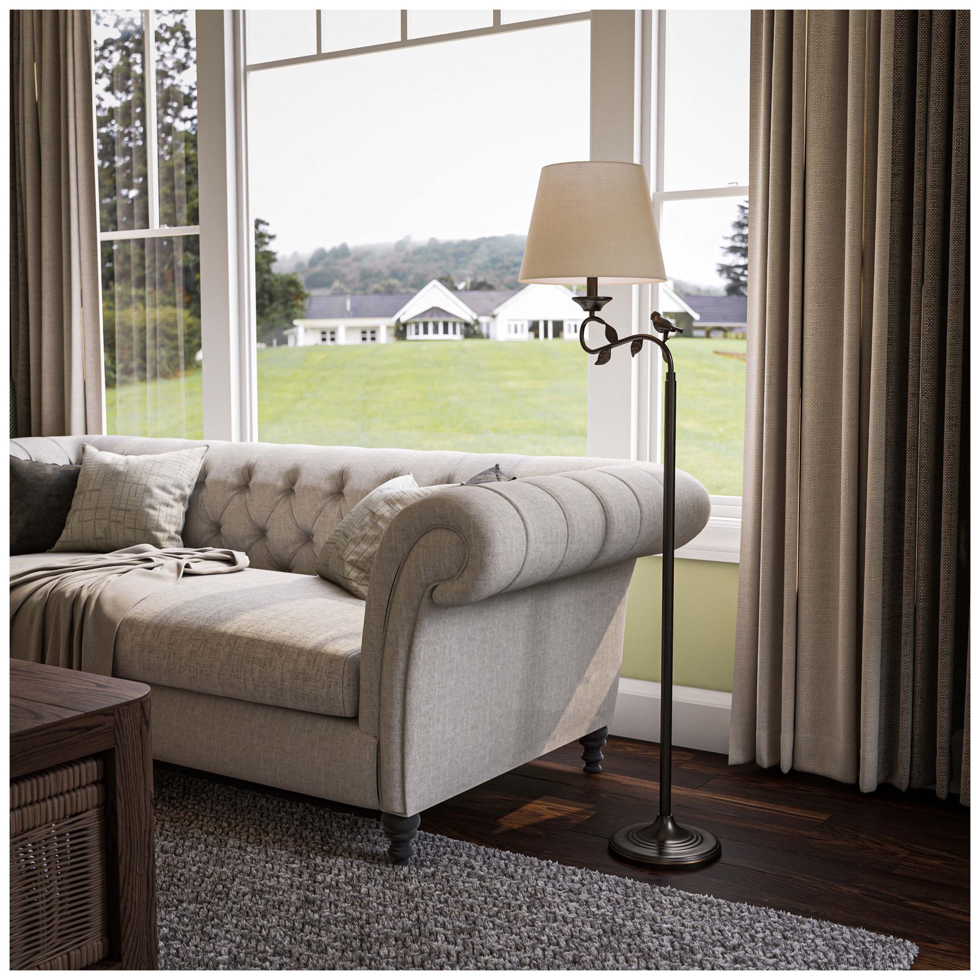 Kenroy Home Birdsong 60" High Oil-Rubbed Bronze Bird Floor Lamp