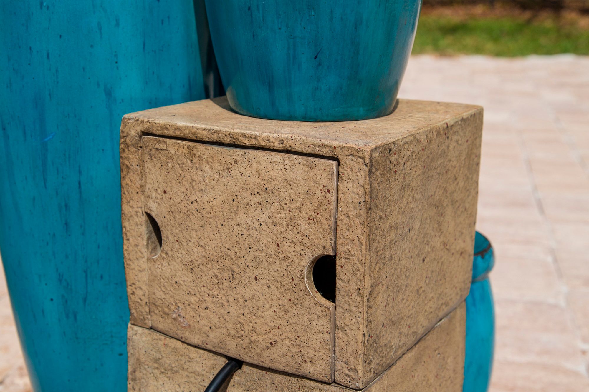 Kenroy Home Blue Glaze 36" High 4-Level Indoor-Outdoor Water Fountain