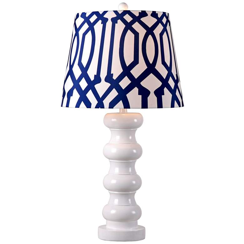 Image 1 Kenroy Home Bolster Gloss White Table Lamp