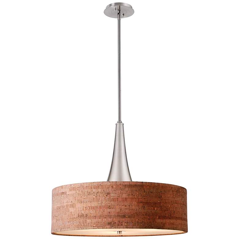 Image 6 Kenroy Home Bulletin 22" Wide Modern Drum Natural Cork Pendant more views