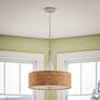 Kenroy Home Bulletin 22" Wide Modern Drum Natural Cork Pendant