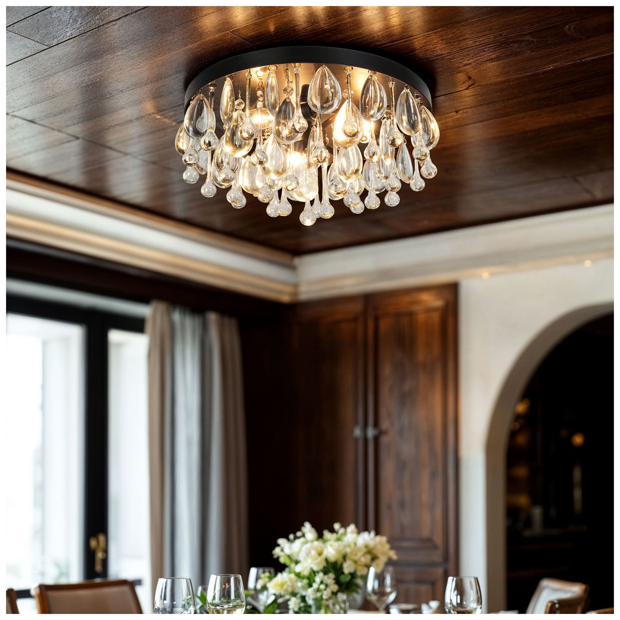 Kenroy Home Cascade 13" Wide Black 3-Light Ceiling Light