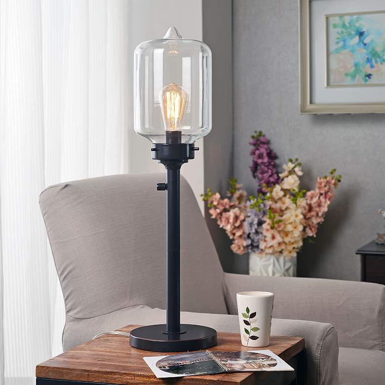 Image 1 Kenroy Home Casey 28" High Oil-Rubbed Bronze Uplight Table Lamp