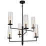3_Kenroy Home Caulford 25" Wide 6-Light Black and Gold Chandelier more views