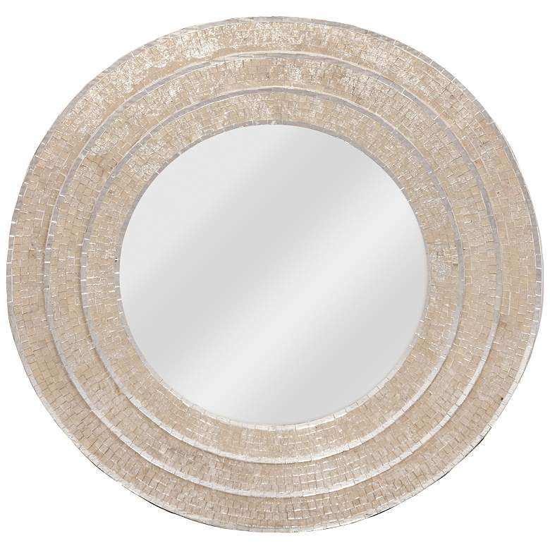 Image 1 Kenroy Home Centrico Mixed Glass Mosaic 30 inch Round Mirror