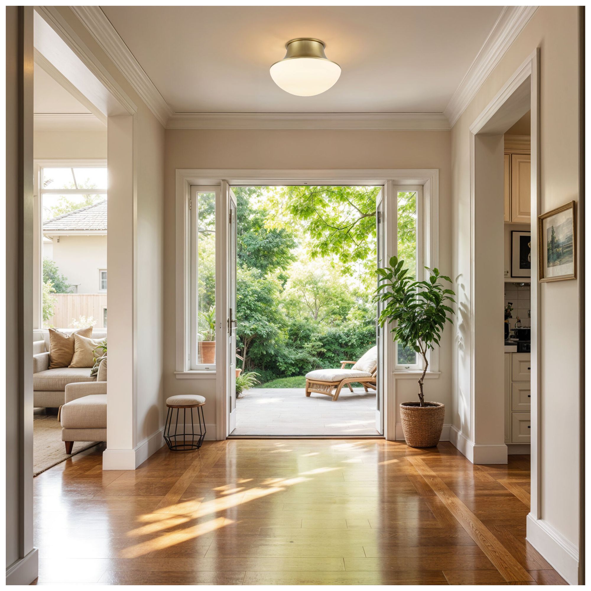 Image 7 Kenroy Home Chelsea 7" Wide Brushed Gold Ceiling Light more views