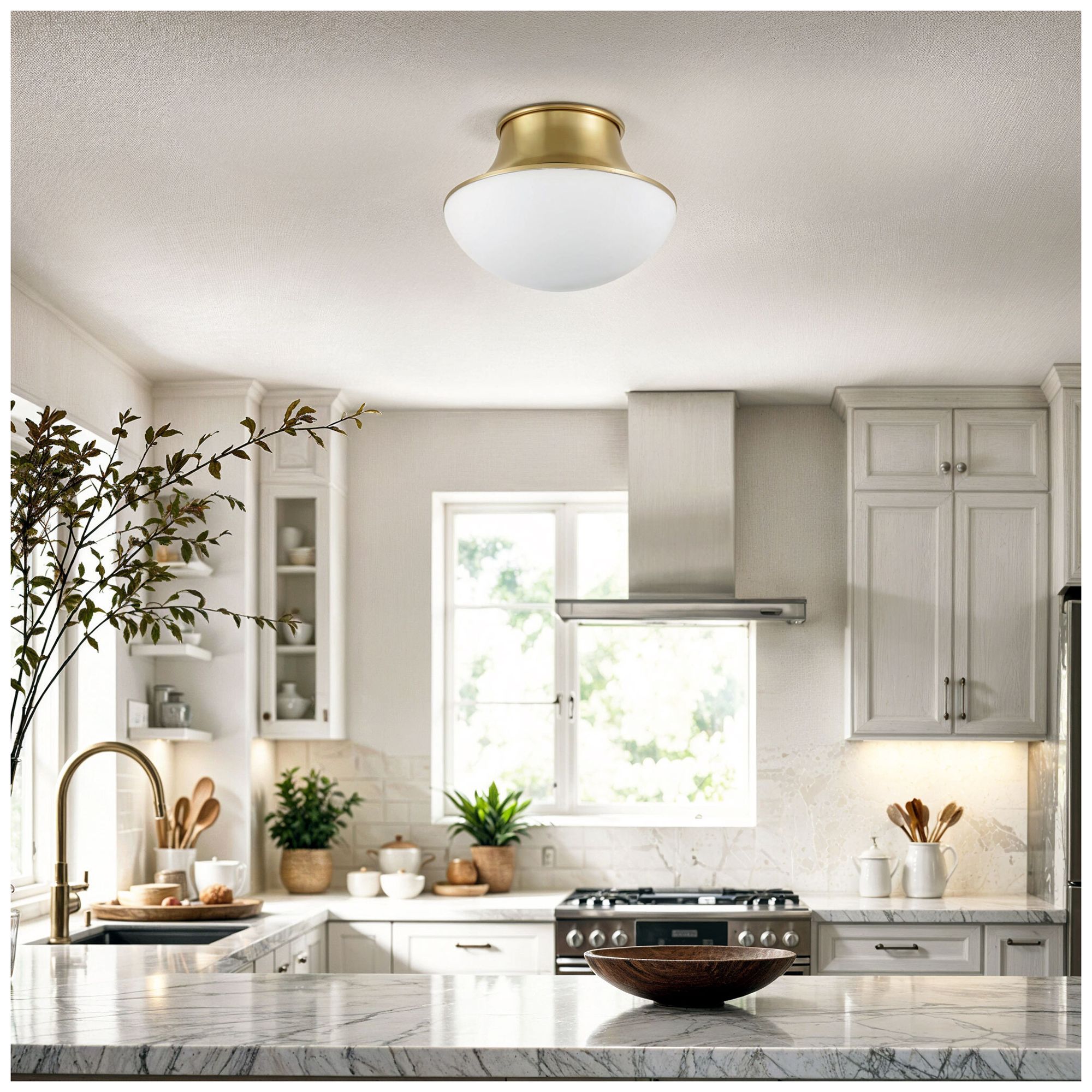 Kenroy Home Chelsea 7" Wide Brushed Gold Ceiling Light