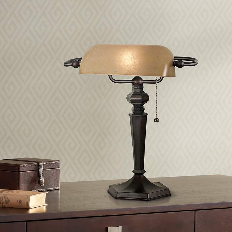 Image 1 Kenroy Home Chesapeake Oil Rubbed Bronze Banker Desk Lamp