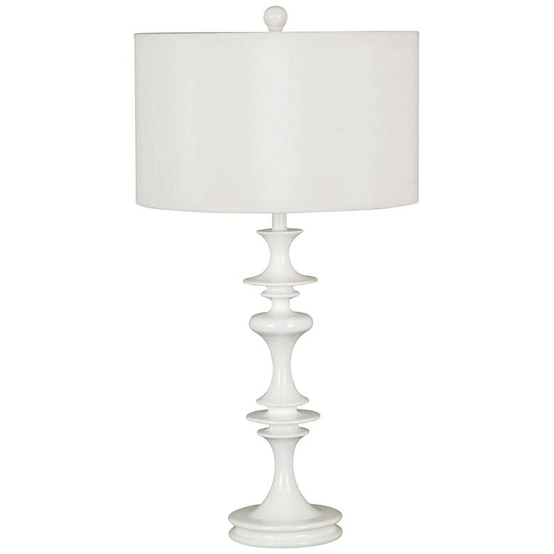 Image 1 Kenroy Home Claiborne White Gloss Table Lamp