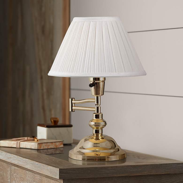 Kenroy Home Classic Polished Brass Swing Arm Desk Lamp