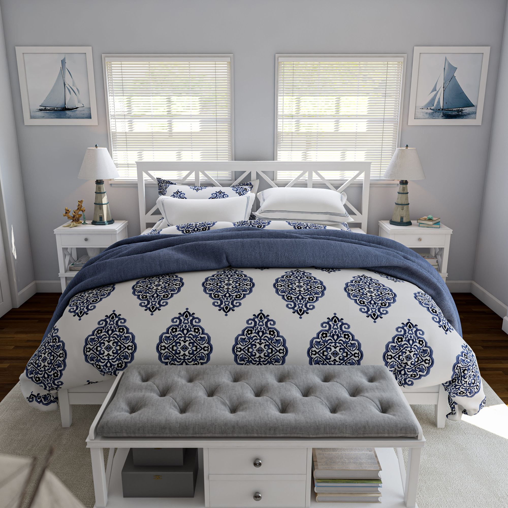 Kenroy Home Coastal 32" Antique White Nantucket Lighthouse Table Lamp