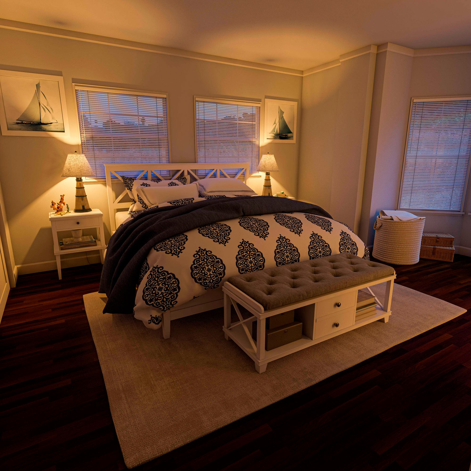 Kenroy Home Coastal 32" Antique White Nantucket Lighthouse Table Lamp