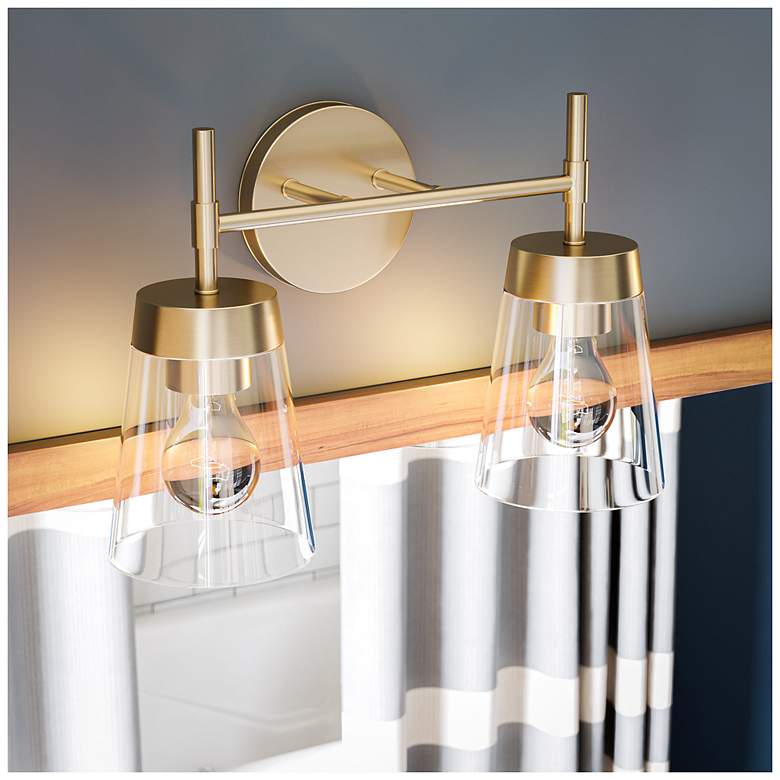 Image 3 Kenroy Home Delgado 14 3/4" Wide 2-Light Antique Brass Vanity Light more views