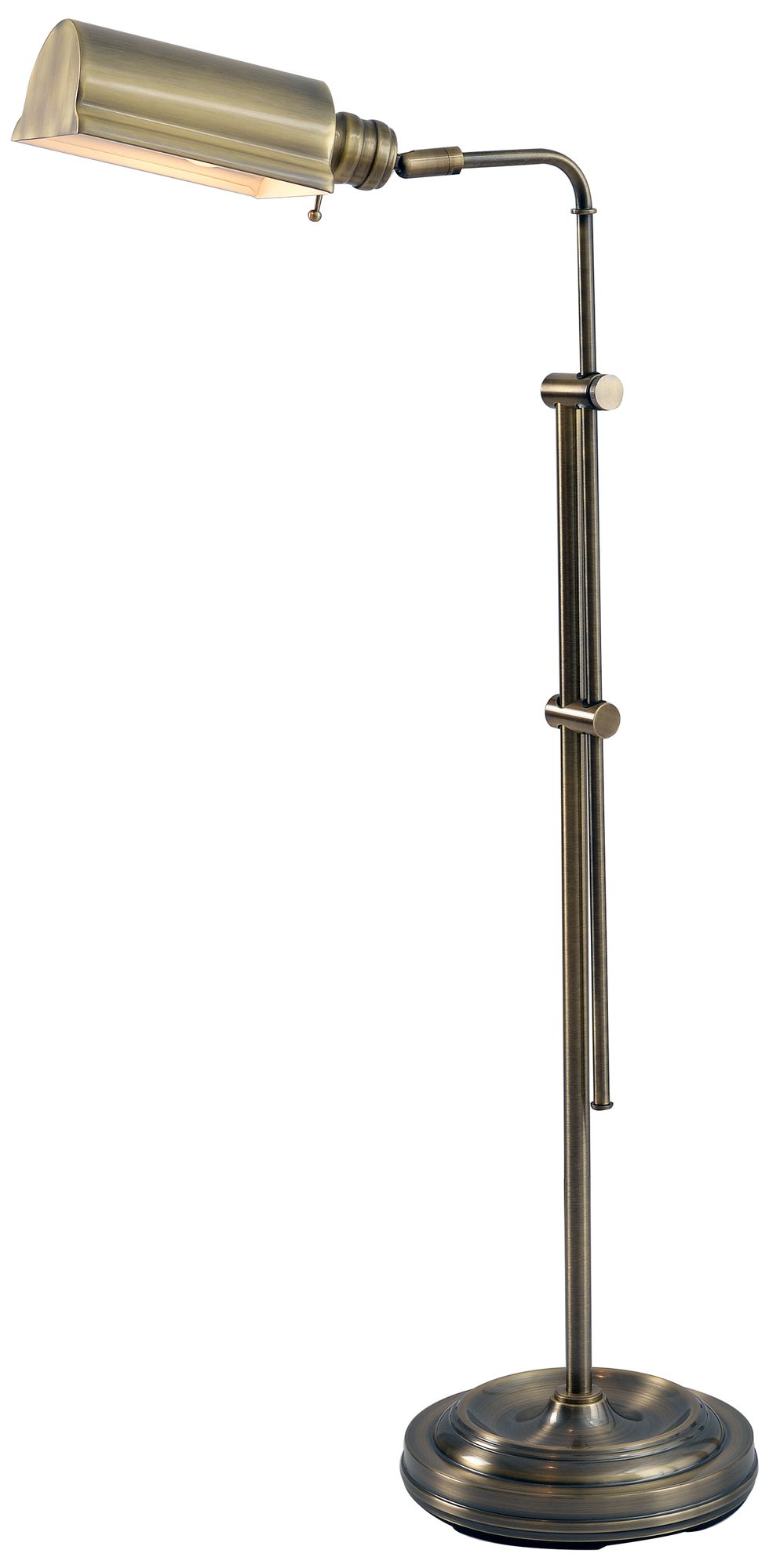 Image 2 Kenroy Home Denton Adjustable Height Antique Brass Pharmacy Floor Lamp more views