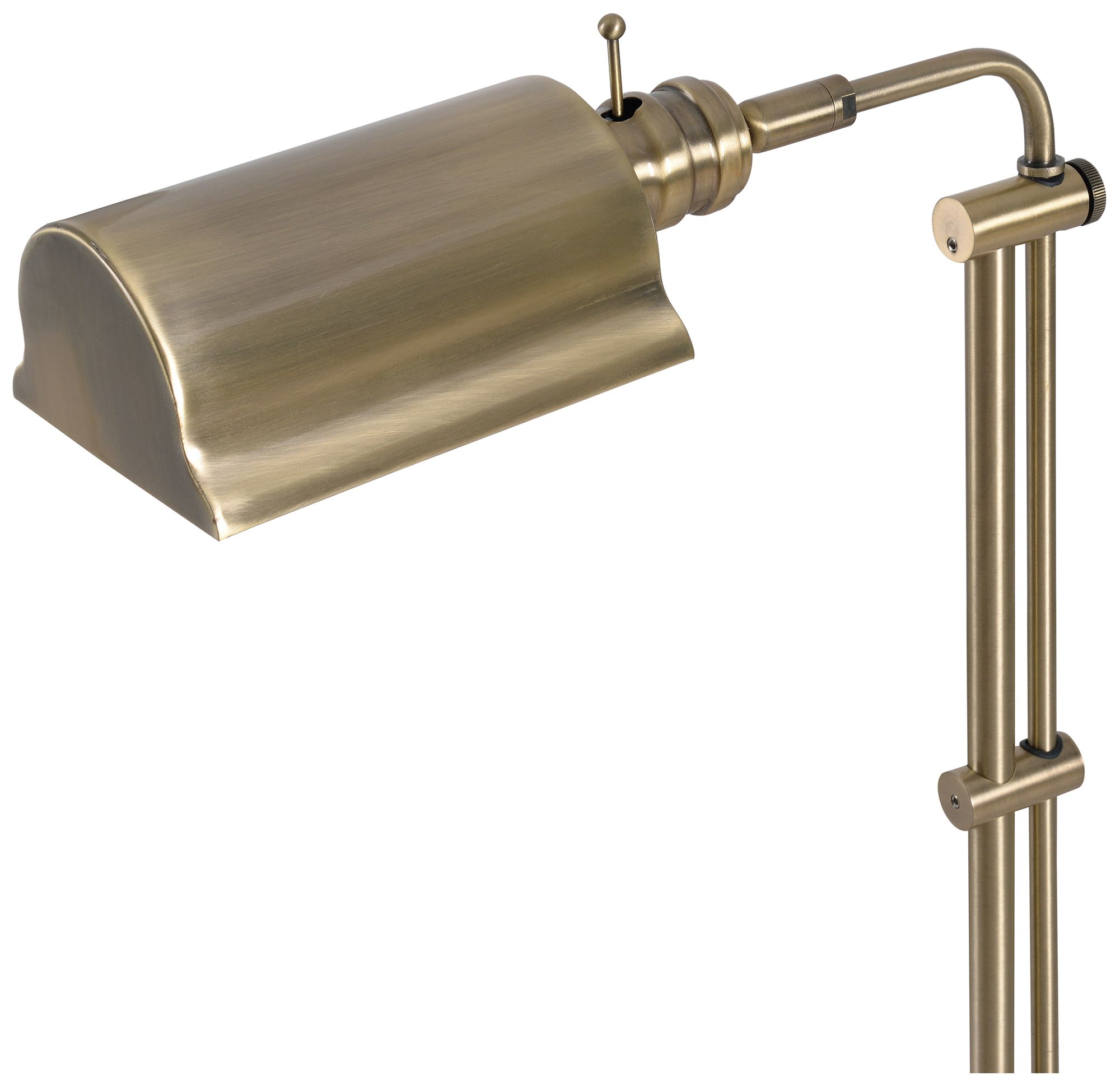 Image 4 Kenroy Home Denton Adjustable Height Antique Brass Pharmacy Floor Lamp more views