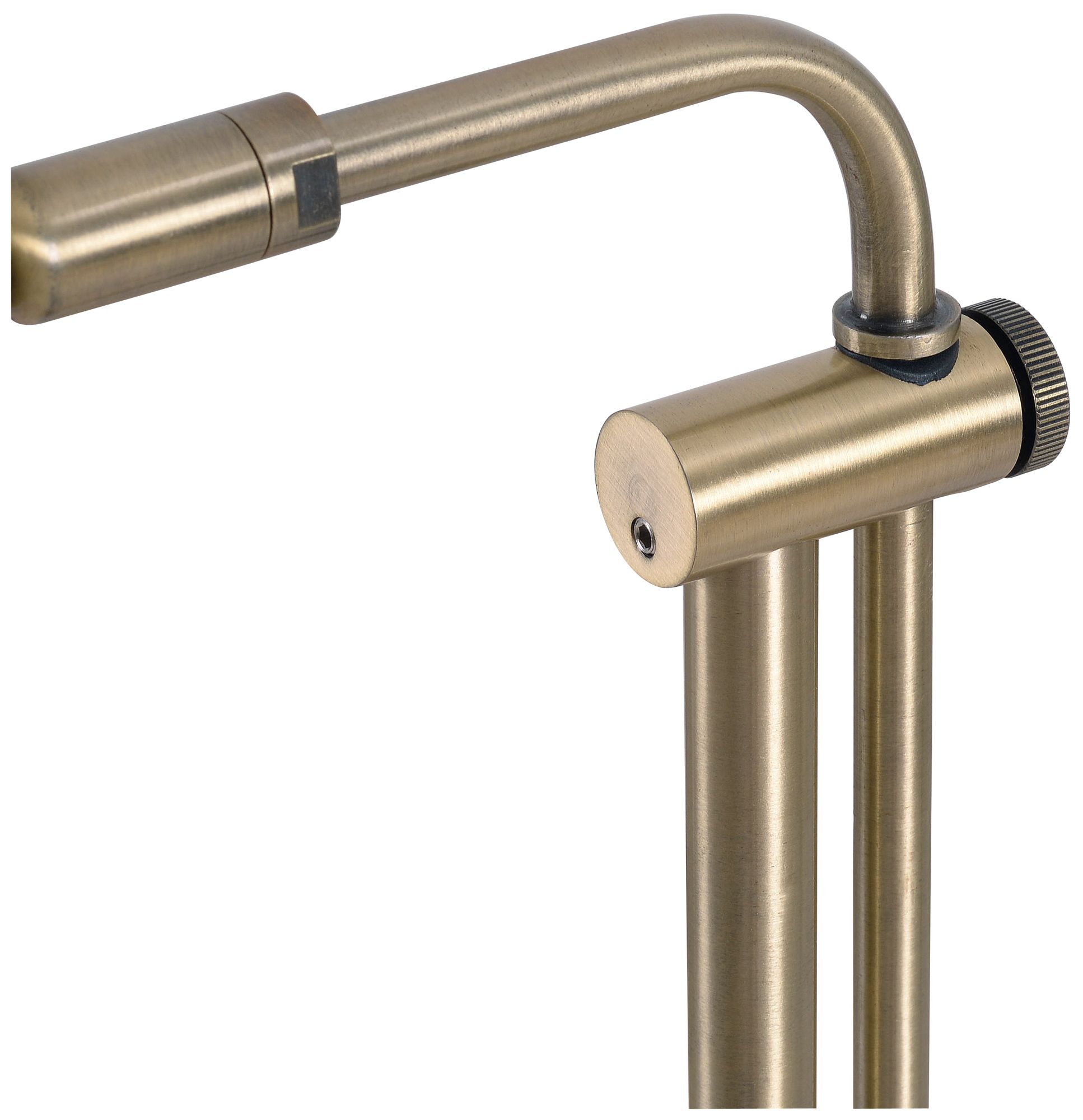 Image 5 Kenroy Home Denton Adjustable Height Antique Brass Pharmacy Floor Lamp more views