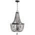 Kenroy Home Dumas 16" Wide 3-Light Dark Gray Wood Bead Chandelier