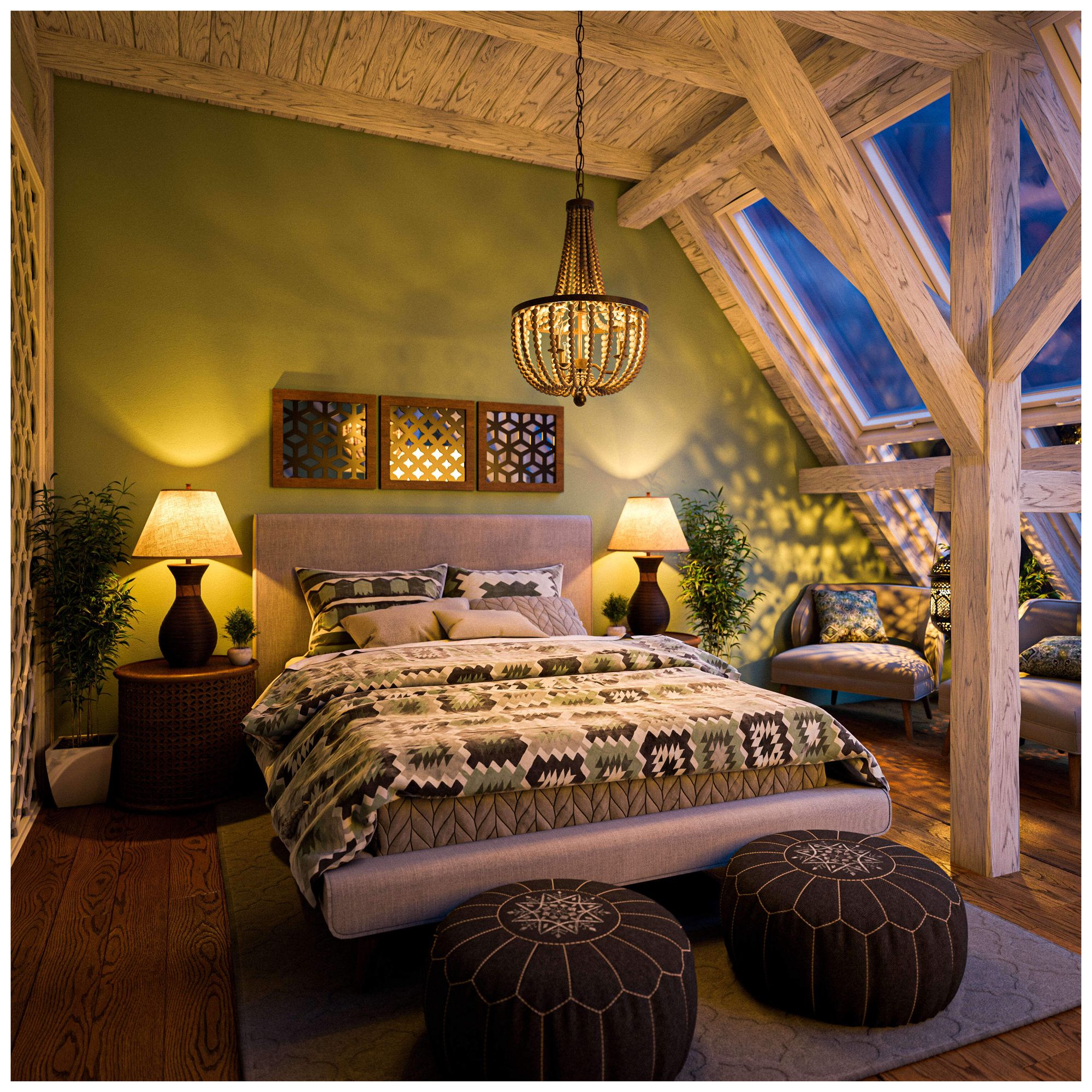 Kenroy Home Dumas 16" Wide 3-Light Dark Gray Wood Bead Chandelier