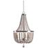 Kenroy Home Dumas 16" Wide 3-Light Light Gray Wood Bead Chandelier
