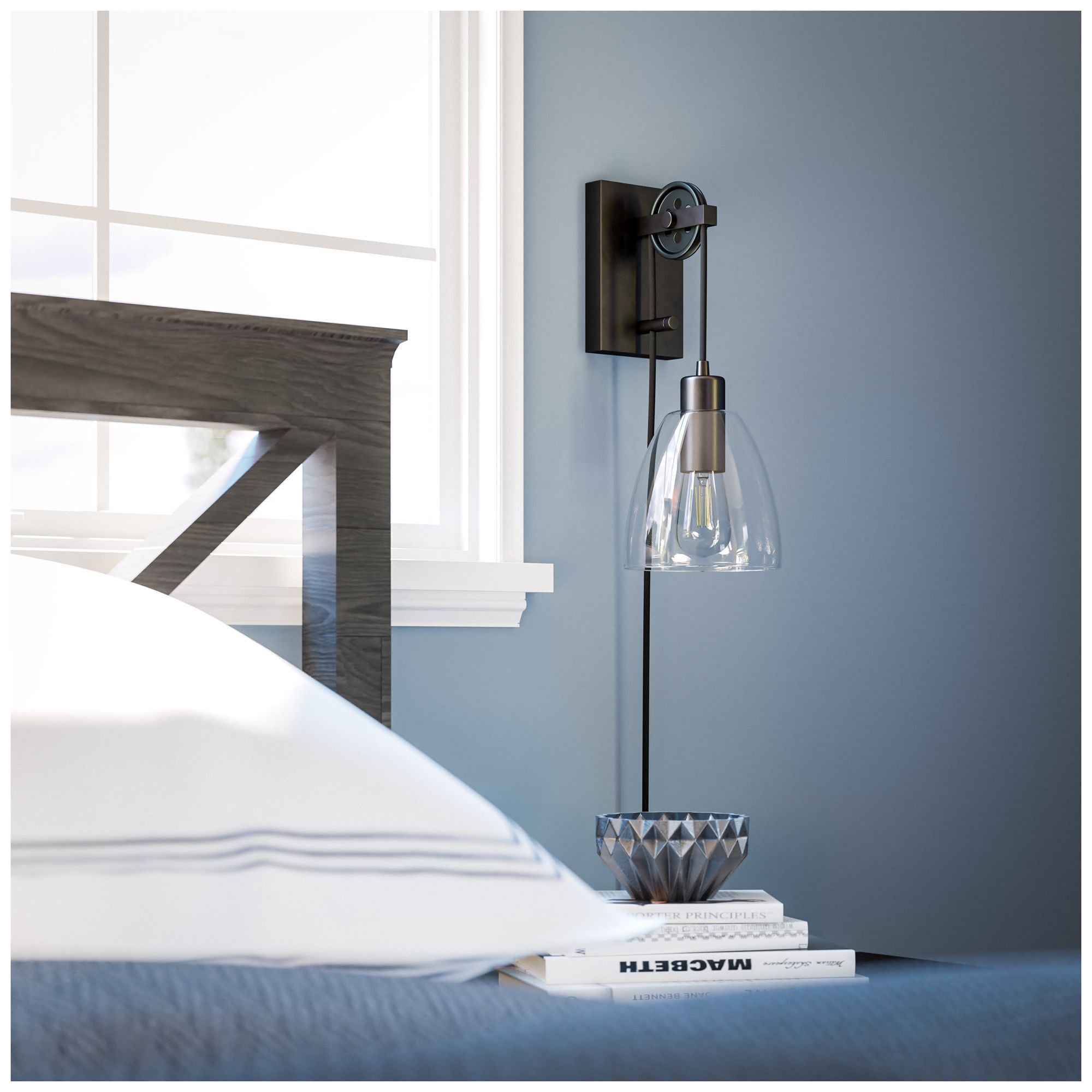 Image 5 Kenroy Home Edis 10"H Oil-Rubbed Bronze Plug-In Wall Sconce more views