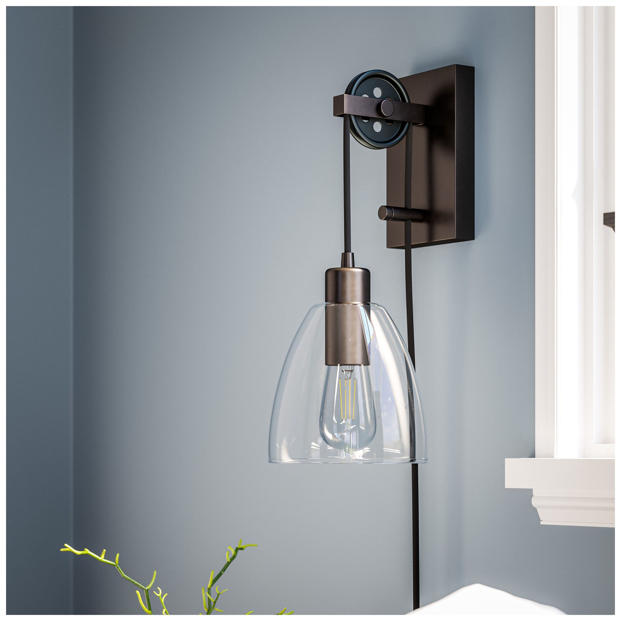 Image 7 Kenroy Home Edis 10"H Oil-Rubbed Bronze Plug-In Wall Sconce more views