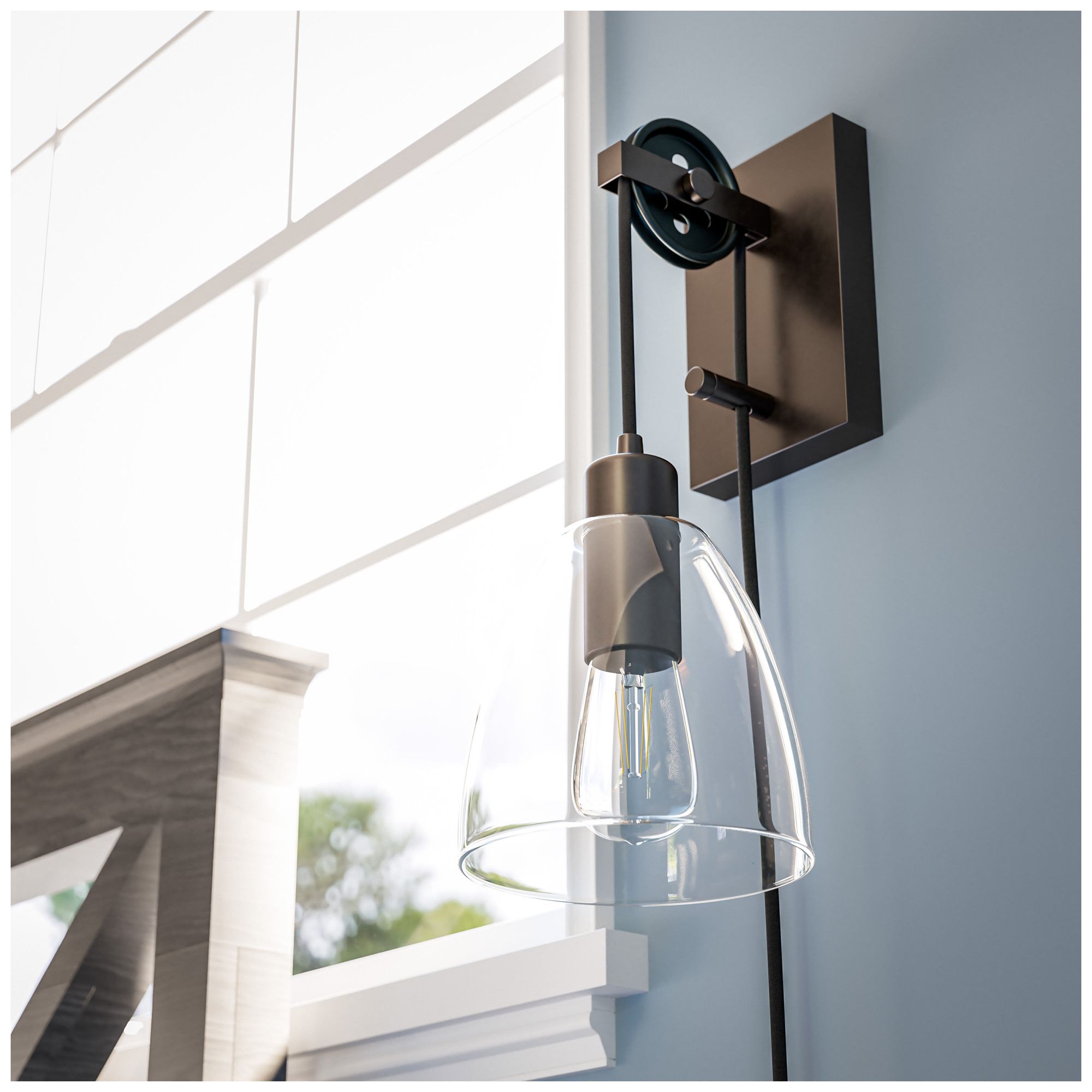 Kenroy Home Edis 10"H Oil-Rubbed Bronze Plug-In Wall Sconce