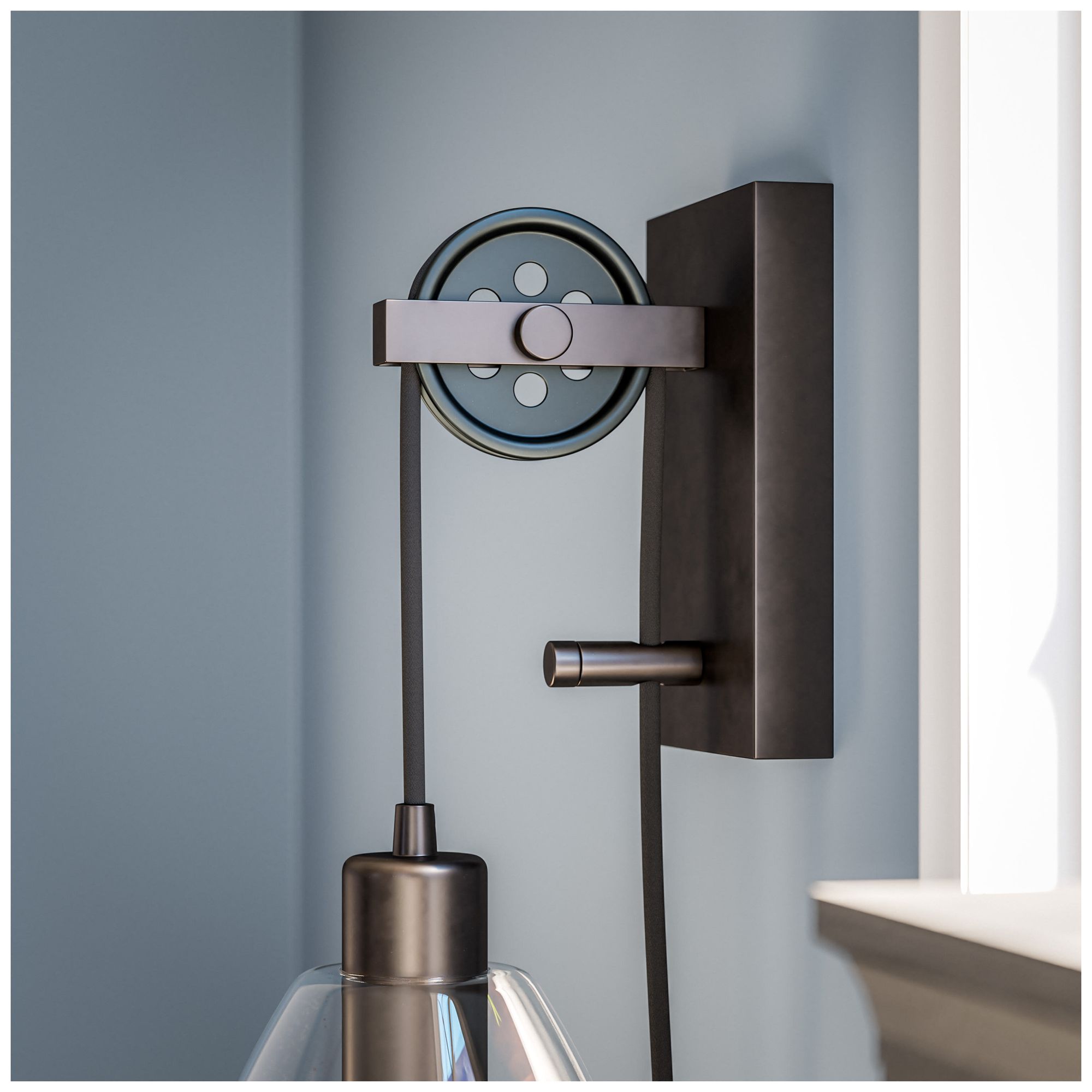 Kenroy Home Edis 10"H Oil-Rubbed Bronze Plug-In Wall Sconce