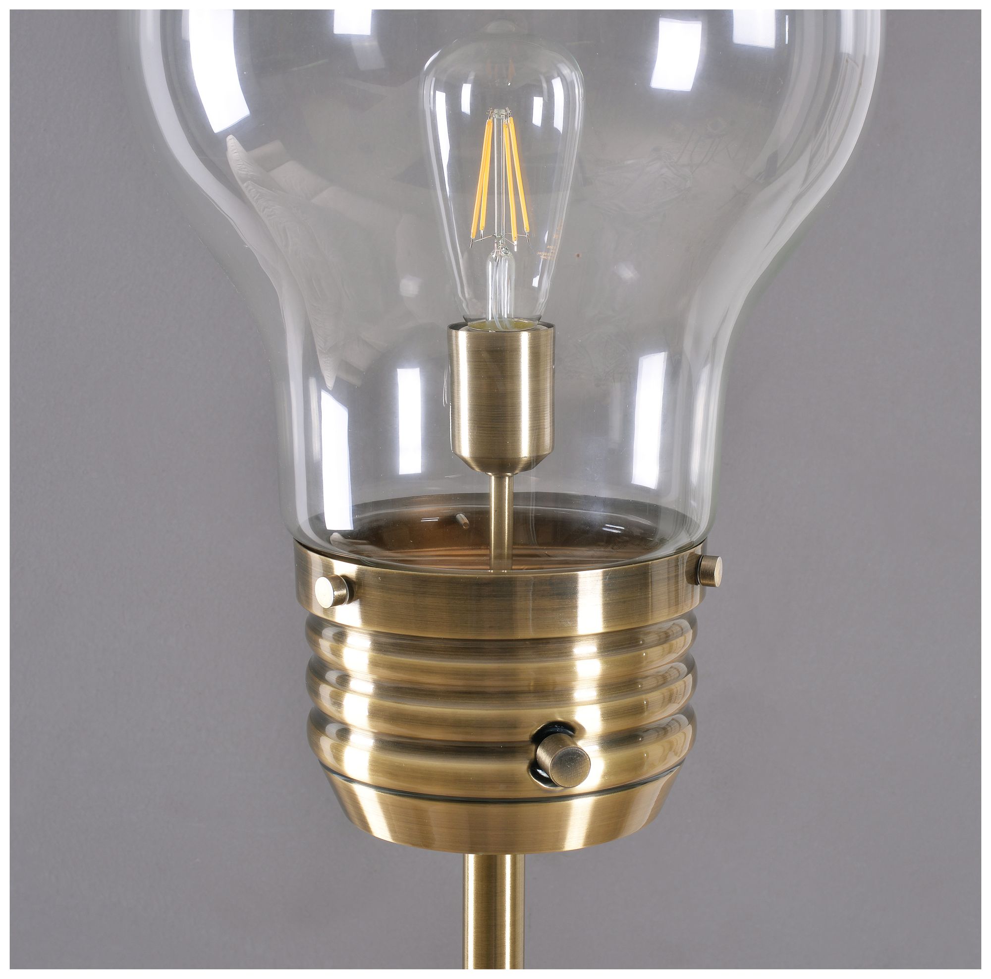 Kenroy Home Edison 71 1/2" High Antique Brass Glass Bulb Floor Lamp