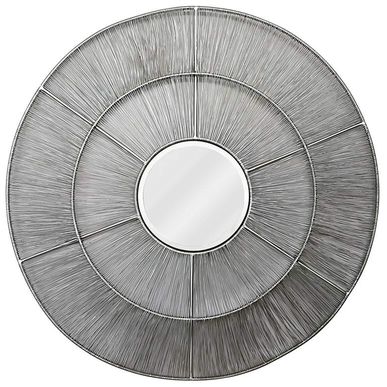 Image 1 Kenroy Home Estrella Nickel Woven Wire 36" Round Wall Mirror