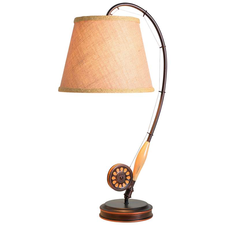 Image 1 Kenroy Home Fly Rod 28" Oil Rubbed Bronze Fisherman Table Lamp