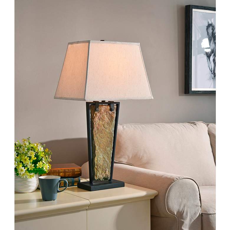 Image 2 Kenroy Home Free Fall Natural Slate Table Lamp more views