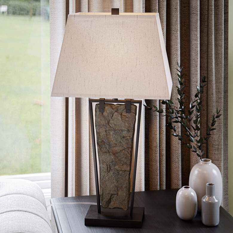 Image 5 Kenroy Home Free Fall Natural Slate Table Lamp more views