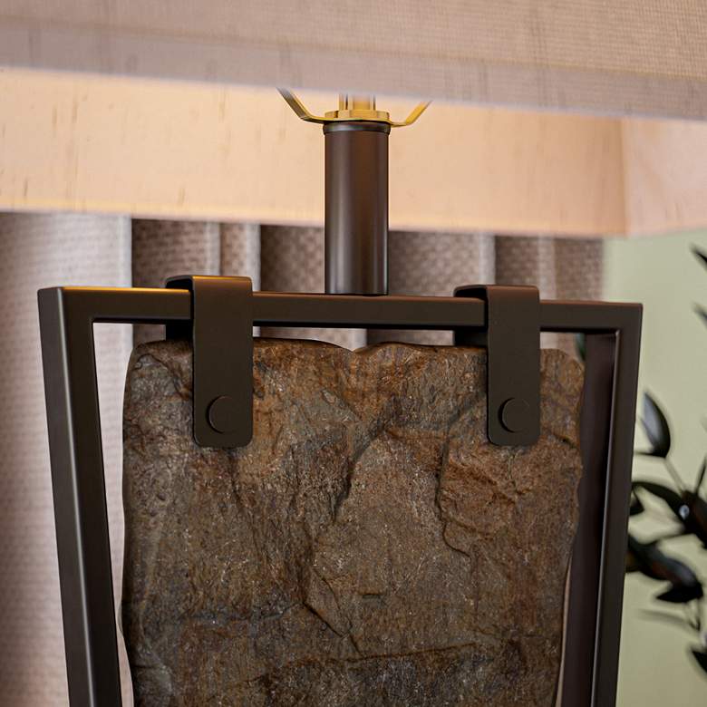 Image 7 Kenroy Home Free Fall Natural Slate Table Lamp more views