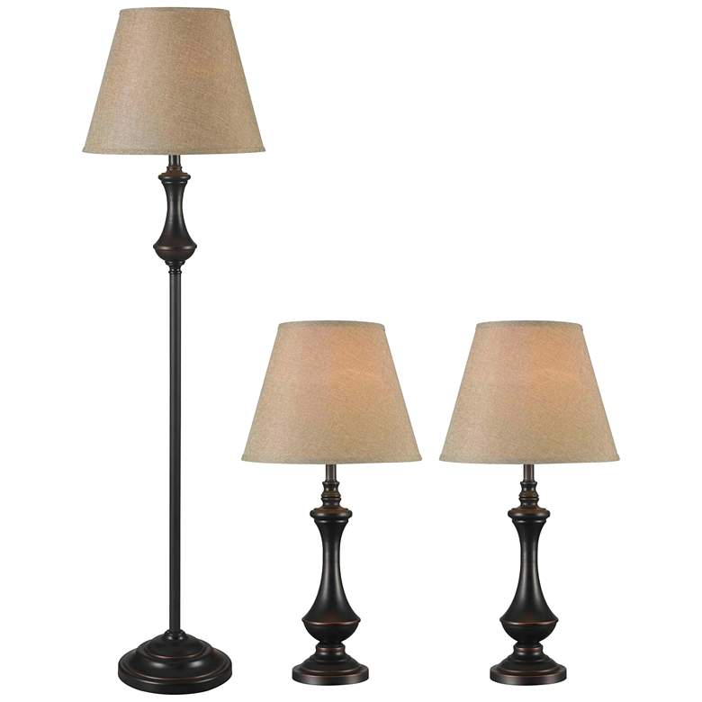 Image 1 Kenroy Home Genie Bronze 3-Piece Floor and Table Lamp Set
