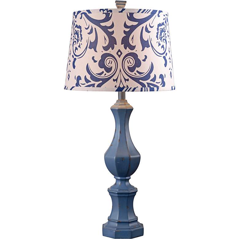 Image 1 Kenroy Home Gianni Distressed Navy Blue Table Lamp