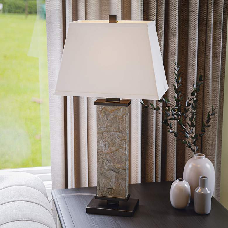 Image 1 Kenroy Home Hanover Natural Slate Table Lamp