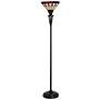 2_Kenroy Home Harmond 71 1/2" Bronze Tiffany Style Torchiere Floor Lamp more views