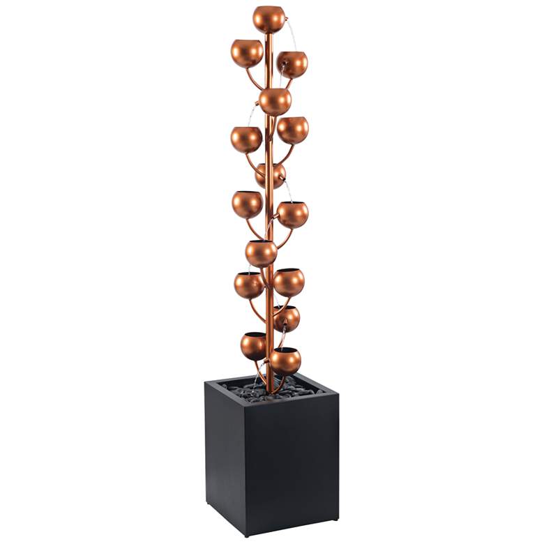 Image 1 Kenroy Home Hydros 60 3/4 inchH Copper and Black Floor Fountain